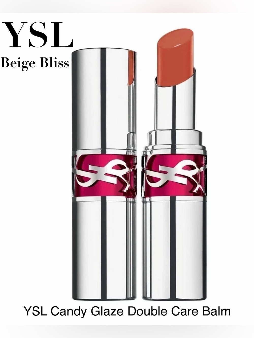 NWT Yves Saint Laurent YSL LOVESHINE CANDY GLAZE Dbl Care Lip Balm 7 Beige Bliss
